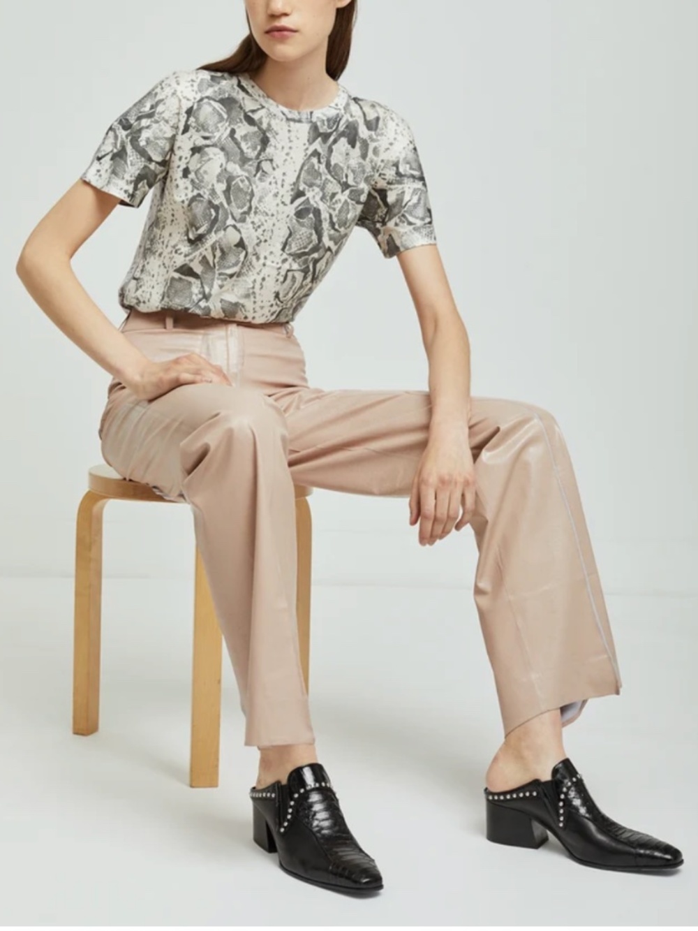 Acne Studios Karmic studded croc-effect leather mules